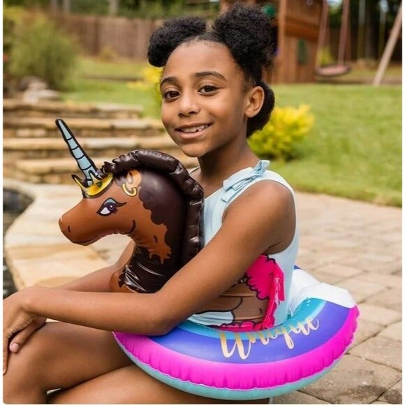 22" Unicorn Pool Float, Split Ring, Swimming Durable PVC Inflatable- NEW - Picture 4 of 9